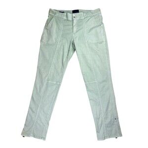 WHBM Sage Green Mid Rise Straight Crop Pants Pret-A-Pedi Size 10 Stretch Utility